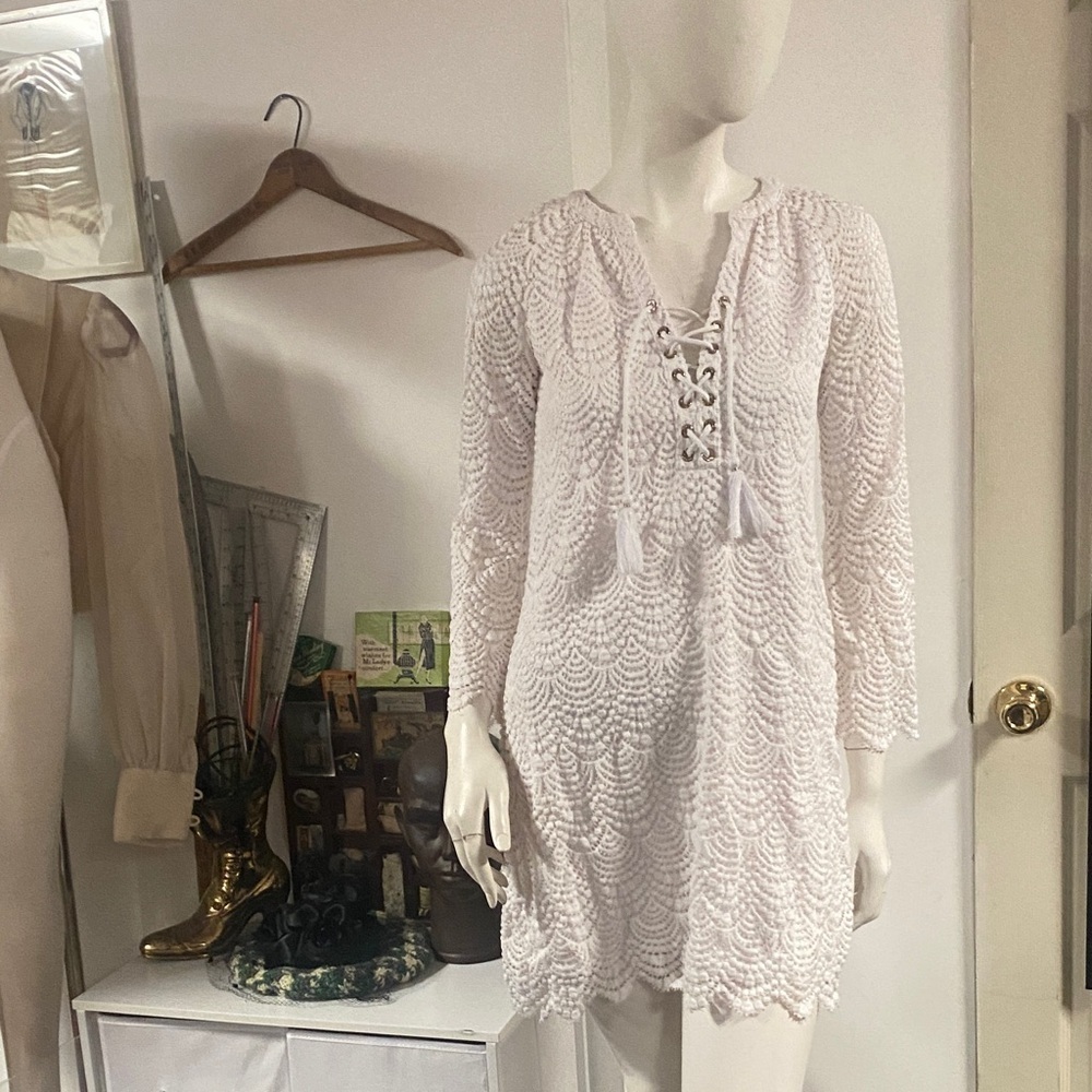 Lilly Pulitzer White Lace-Up Dress